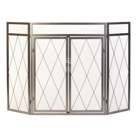 Panacea Panacea Open Hearth Black Antique Steel Fireplace Screen 15195